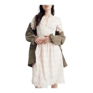 Madewell Pale Pink Eyelet Midi Dress